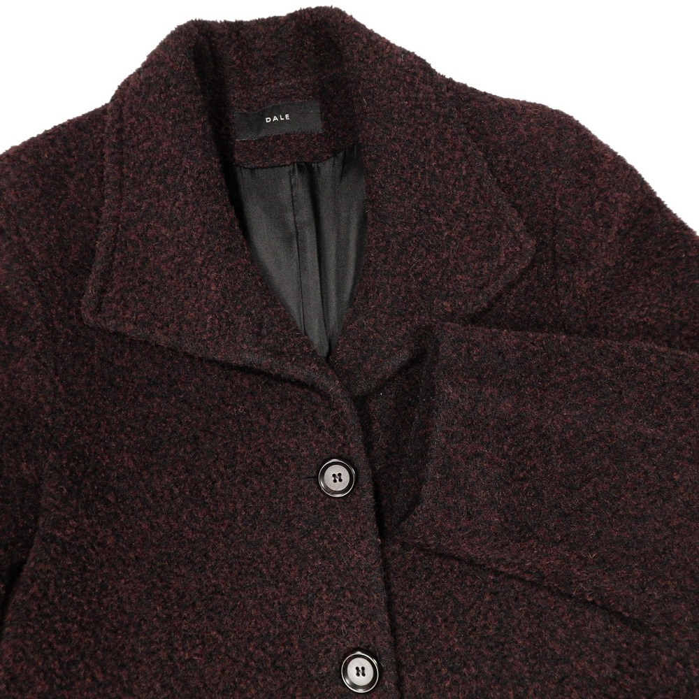 DALE Women's Size 4‎ Burgundy Brown Alpaca Suri Wool Blend Winter Overcoat Coat